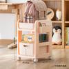 Estante de almacenamiento para mochilas, móvil, de oficina, gabinete de almacenamiento de plástico, artefacto de estación de escritorio, carrito para bolsas, estantería