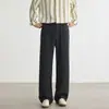Pantalones casuales blancos para hombre, nuevo estilo otoño e invierno 2026, plisados, fluidos, estilo "old money", pantalones rectos holgados para hombre