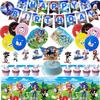 Sonic Nuevo Globo Bandera Pastel Inserto Mantel Decoración de Fiesta Suministros Set