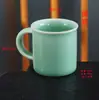 Taza de Té Kung Fu Celadón, Taza de Maestro Individual de Cerámica, Taza de Té de Forma de Pez de Gran Capacidad, Juego para Ceremonia de Té, Taza de Té Individual de Porcelana Azul y Blanca