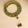 Pulsera de Sándalo Verde Natural Pulsera de Sándalo Rosario Placa Juego Ailwood Meditación Cuentas de Buda Wen Juego Placa de Madera Cuerda Cuentas Dispersas para Hombre