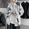 Camisa de manga larga para hombre, estilo Hong Kong, holgada, estilo hip hop, de marca, estilo coreano, elegante, combinable, chaqueta acolchada.