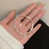 Pulsera Tiqi de plata esterlina S925 con diseño de nicho, plata rota, perla de agua dulce, para mujer, lujo ligero, alta gama, pulsera de moda con carácter fu