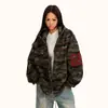 Chamarra con capucha camuflajeada estilo American high street para hombre y mujer, marca trendy vintage 2025 primavera/otoño, chamarra casual holgada con cierre