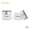 Fábrica atacado acrílico creme garrafa embalagem 50g moldagem por injeção dupla camada cosmético frasco branco plástico creme facial garrafa