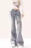 Jeans Acampanados Vintage de Corte Estrecho con Lazo para Mujer 2025 Nuevo Estilo Retro Pantalones Bootcut Adelgazantes y que Realzan la Altura