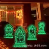 Pedra Tumular de Halloween Inserção de Jardim Luminosa Grande Decoração de Cemitério Exterior Crânio Refletivo de Terror Inserção de Pedra Tumular
