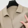 Cardigã de Malha com Gola Jaqueta Suéter Masculina Primavera e Outono Nova Tendência Masculina Casual Cor Sólida Simples Jaqueta Top
