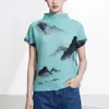Camiseta estampada de gola alta com mangas curtas e pregas de alta qualidade para mulheres, atacado de roupas femininas Issey Miyake, vendas diretas da fábrica