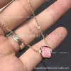 Casa del Burro Versión Alta Pulsera de Ágata Roja de Cinco Flores Cuatro Flores para Mujer Collar de Flor Antigua Chapado en Oro Rosa de 18k Lujo Ligero