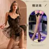 Lencería sexy de talla grande con tirantes de encaje, conjunto caluroso seductor y apasionado de malla transparente para mujer