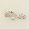 Pendientes de Flor de Circonita y Perla, Pendientes Exquisitos y Compactos para Mujer, Pendientes Versátiles de Nuevo Primavera Temprana 2026, Pendientes de Estilo Festivo