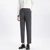 Pantalones de vestir casuales rectos holgados de verano para hombre, pantalones de traje de nueve puntos de alta gama, drapeados, pequeños, para hombre 2025