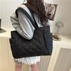 Bolsa de Algodón Estilo Ins Coreano para Mujer 2025 Nueva Bolso Bandolera Acolchado de Gran Capacidad Bolso Tote Bolso de Hombro para Viajar de Compras