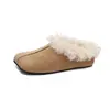 Wei Wei Girl 95139 Sapatos Quentes Peludos com Aumento de Altura Interna Femininos de Inverno para Exterior Planos Fáceis de Calçar Birken Sapatos de Algodão