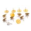 Agulha plana de aço inoxidável Brincos de cor K branco dourado Brincos feitos à mão DIY Brincos de alfinete de orelha plana Material Acessórios de jóias