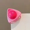Pinza para el pelo ovalada rosa con lunares lindos para niñas, Pinza para flequillo lateral para la frente, Pasador para niñas pequeñas, Venta al por mayor desde el fabricante