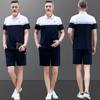 Terno de Verão para Pai de Meia-Idade Roupa de Verão Masculina Manga Curta Shorts Solto Casual Esportivo Fino Roupa Esportiva Roupa de Vovô Masculina