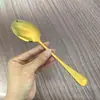 Cuchara de Acero Inoxidable Estilo Manicura Transfronteriza para Uso en Hogar y Restaurante, Adecuada para Comer, Sopa, Postre y Helado