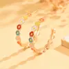 Pendientes Temu de Gota de Aceite con Margaritas en Forma de C, Venta Caliente Transfronteriza, Simples, Elegantes, Coloridos, Pendientes de Lujo Nicho Accesibles para Mujeres