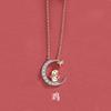 Collar original zodiaco conejo para mujer plata esterlina estrella luna oro rosa cadena clavícula animal año Conejo colgante año Conejo