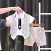 Colete de Verão para Menino Roupa de Manga Curta Bonita Roupa Casual Infantil para Meninos 2024 Verão