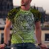 Comércio exterior transfronteiriço 2023 Europa e Estados Unidos verão novo lazer masculino camiseta de gola redonda impressão digital 3D jaqueta de manga curta