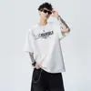 Camiseta de Algodão Puro de Manga Curta para Homens, Moda Ins Americana de Rua para o Verão, Camiseta Versátil de Manga Meia Manga para Casais, Tops Casuais