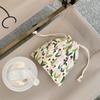 Bolsa cosmética com cordão, bolsa de tecido pequena fofa para carregar na mão, bolsa organizadora de veludo cotelê, bolsa para presente, bolsa para guardar miudezas