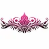 Pegatina de Tatuaje Tótem Retro para Cintura de Chica Caliente Flor de Loto Rosa Enredadera Lado de la Cintura Pegatina Impermeable