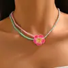 Mejor Venta Transfronteriza Europea y Americana Verano Playa Dopamina Colorido Cuentas Ambiente Plumeria Arcilla Suave Dulce Collar