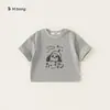 Bangxuan Huzhou Zhili Roupa Infantil Meninos Manga Curta Verão Novo Fofo Estampado Camiseta Infantil Casual Top Infantil