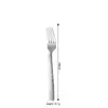 Conjunto de Talheres de Aço Inoxidável 430 Transfronteiriço Colher de Sobremesa Faca de Bife Estilo Ocidental Cabo Quadrado Textura Martelada Faca, Garfo e Colher Conjunto de 5 Peças