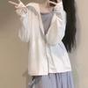 Chaqueta tipo cárdigan de seda de hielo negra para mujer, fina, transpirable, combinable con todo, para verano de 2025.