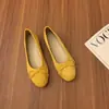 Primer Encuentro Temporada Lazo de Terciopelo Suave Elegante Planos Poco Profundos Slip-On Zapatos de Ballet para Mujer Cómodos Zapatos de Abuela