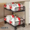 Prateleira de armazenamento para mochilas, um item essencial para organizar livros de estudantes, um pequeno carrinho de chão para a sala de aula, com rodas e grande capacidade para guardar livros sob a mesa.