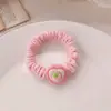 Tulipán Rosa Lazo para el Pelo del Bucle del Intestino Delgado Lazo para el Pelo de Corazón de Niña Linda Anillos Dulces para el Pelo Tendones de Goma Accesorios para el Pelo de Flequillo Lateral