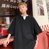 Camiseta de Waffle Falsa de Dos Piezas Verano 2025 Estilo Hong Kong Retro Manga Corta para Hombre Camiseta de Estudiante Color Sólido Cuello Redondo para Hombre