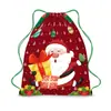 Mochila con Cordón Temática Navideña, Bolsa de Almacenamiento Portátil, Bolsa de Tote con Cordón, Bolsita con Cordón, Mochila Escolar