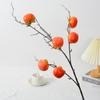 Atacado falso caqui maçã romã frutas decoração adereços modelo casa sala de estar decoração flor artificial ramos de frutas