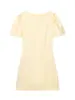 Falda Corta Primavera Nueva Mujer Color Sólido Cuello Redondo Bolsillo Plegado Vestido Estilo Casual Retro Estilo Europeo y Americano Ceñidor de Cintura