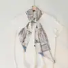 Estilo Nuevo Primavera y Verano Seda de Imitación Estampado Bufanda Larga Diagonal de Seda Textura Satinada Flor de Anacardo Bufanda Floral Cinta para la Cabeza Cinturón