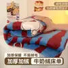 Lençol de cama de veludo de leite peça única inverno com mais veludo espessura extra superfície de flanela veludo coral pessoa solteira dupla lençol de cama quente cobertor de pelúcia