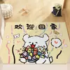 Línea de Puerta de Entrada Principal Perro Pequeño Dibujo Animado Baño Alfombra de Terciopelo de Cristal Vestíbulo Baño Dormitorio Sala de Estar Alfombra
