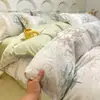 Conjunto de três peças 100% algodão para dormitório estudantil A, edredom de algodão, roupa de cama de algodão puro, conjunto de seis peças para cama de solteiro em quarto