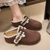 Populares pantuflas cerradas de plataforma para mujer que aumentan la altura, nuevas de otoño 2026, estilo Birkenstock vintage, medias pantuflas francesas