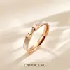 Anel Simples H de Aço Titânio Bei Branco Dedo Indicador Coreia do Sul Anel Ouro Rosa Estilo Frio Feminino Celebrante da Internet Moda Joias Quentes