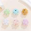 Color fluorescente flor arcilla polimérica taladro bola cuentas de agujero recto DIY colgante para teléfono móvil llavero con cuentas collar accesorios al por mayor