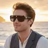 Óculos de Sol de Armação Grande Estilo Europeu e Americano, Proteção UV, Óculos de Sol para Dirigir, Óculos de Sol Transfronteiriços com Armação Grossa Versátil da Moda