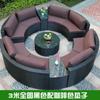 Combinación de sofá redondo de ratán para exteriores, jardín, patio, semicírculo, silla de ratán, sofá para exteriores, hotel, sofá curvo para sala de estar